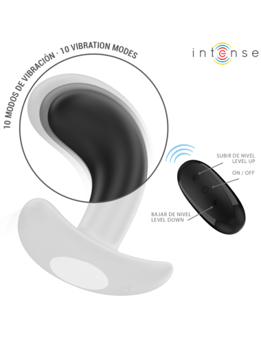 INTENSE - CHANDLER ANAL PLUG 10 VIBRATIONS NOIR TÉLÉCOMMANDE