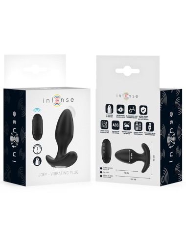 INTENSE - JOEY ANAL PLUG 10 VIBRATIONS NOIR TÉLÉCOMMANDE