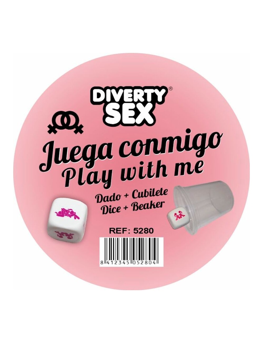 DIABLO PICANTE - DÉ DUR BLANC AVEC POSITIONS FÉMININES ET CUBE