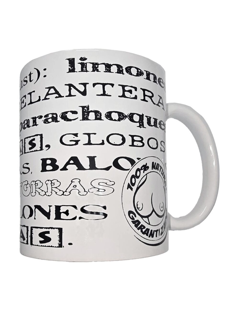 DIABLO PICANTE - TASSE BLANCHE AVEC SYNONYMES DE SEINS 370 ML
