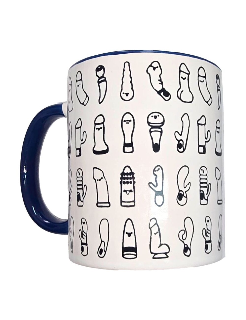 DIABLO PICANTE - TASSE VIBRANTE BLANCHE AVEC ANSE BLEUE 370 ML