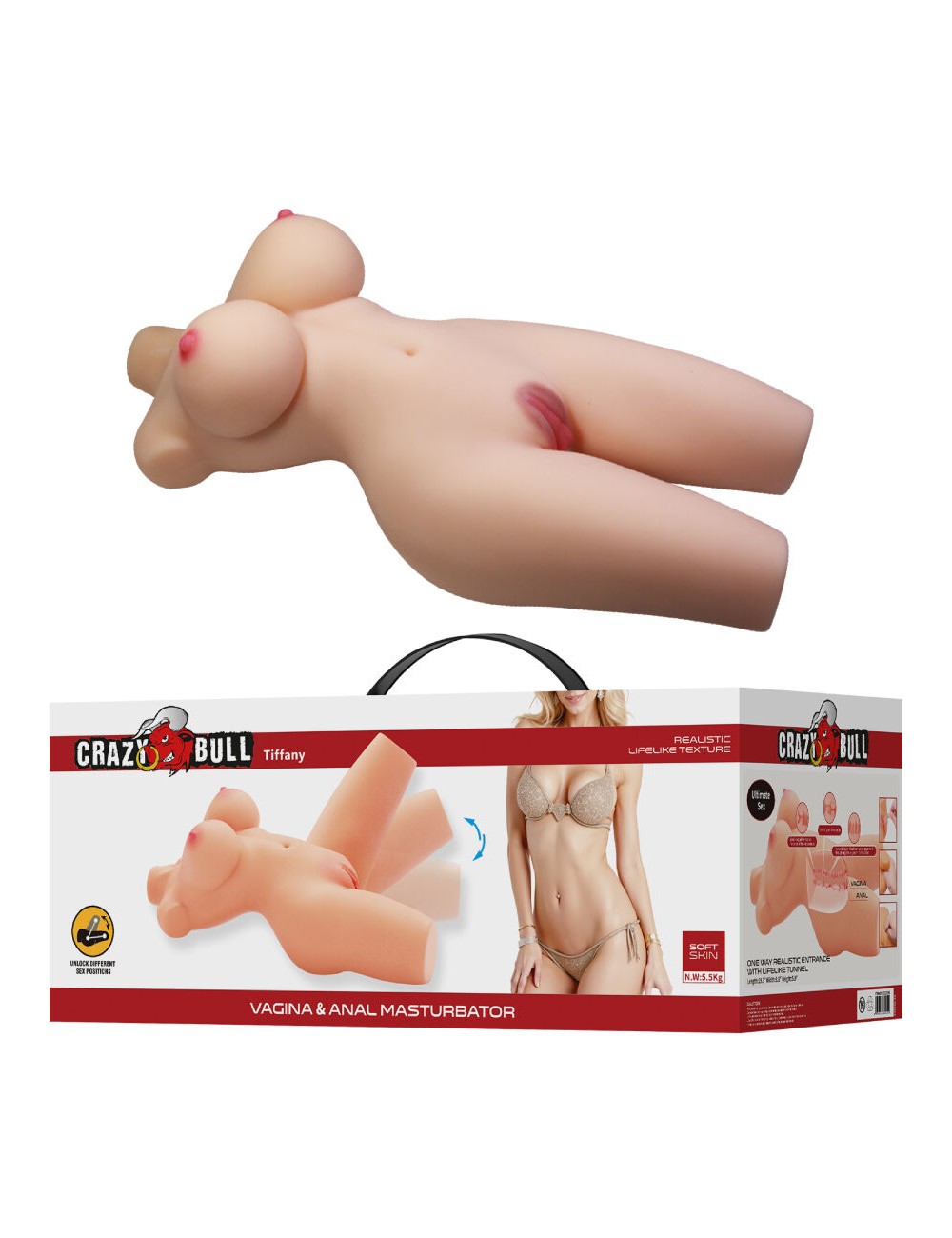 CRAZY BULL - TORSE FÉMININ RÉALISTE TIFFANY VAGIN ET ANAL 5