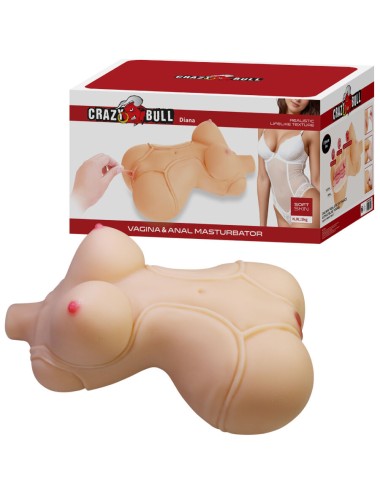 CRAZY BULL - DIANA TORSE FÉMININ RÉALISTE VAGIN ET ANAL 5 KG
