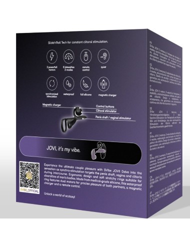 SNAIL VIBE - JOVI BAGUE POUR COUPLES TÉLÉCOMMANDE NOIRE