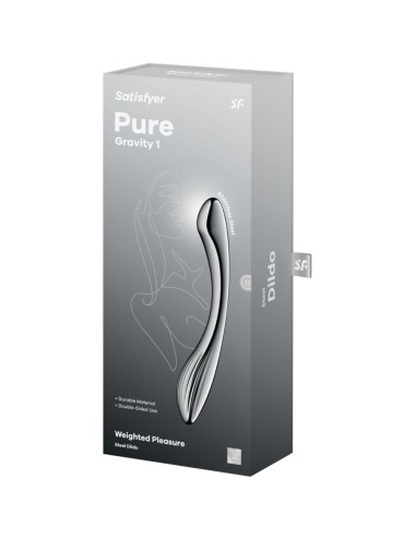 SATISFYER - PURE GRAVITY 1 GODEMICHET DOUBLE EXTRÉMITÉ EN ACIER INOXYDABLE