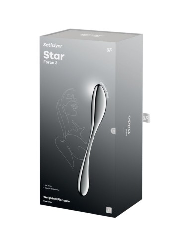 SATISFYER - STAR FORCE 3 GODEMICHET DOUBLE EN ACIER INOXYDABLE