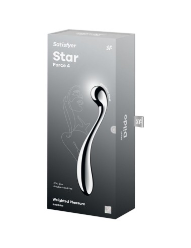 SATISFYER - STAR FORCE 4 GODEMICHET DOUBLE EN ACIER INOXYDABLE
