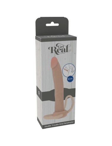 GET REAL - PÉNÉTRATEUR ANAL EN SILICONE DOUBLE TROUBLE 16 CM
