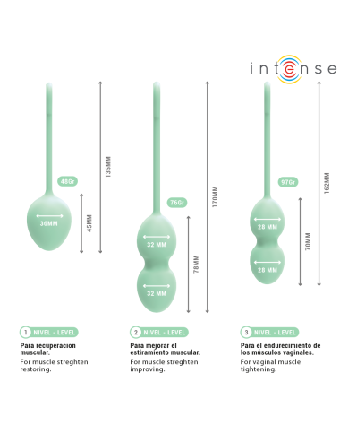 INTENSE - KIT DE BOULES DE KEGEL CHARLI VERT CLAIR