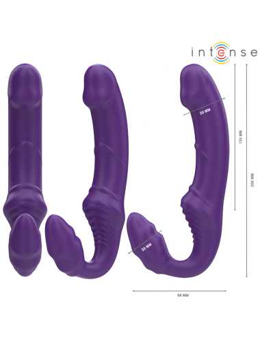 INTENSE - JILL DOUBLE VIBRATEUR 20 CM VIOLET TÉLÉCOMMANDE