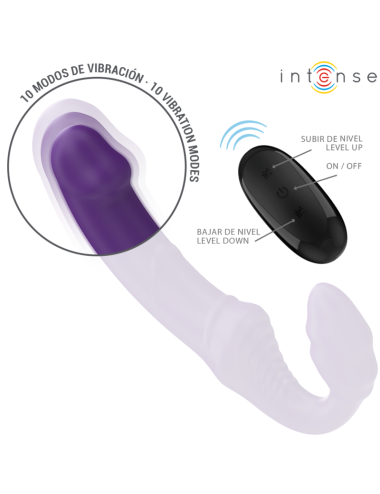 INTENSE - JILL DOUBLE VIBRATEUR 20 CM VIOLET TÉLÉCOMMANDE