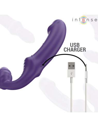 INTENSE - JILL DOUBLE VIBRATEUR 20 CM VIOLET TÉLÉCOMMANDE