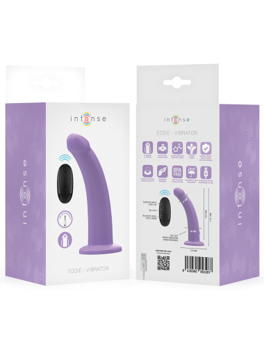INTENSE - EDDIE VIBRATEUR 17,5 CM 10 VIBRATIONS VIOLET TÉLÉCOMMANDE