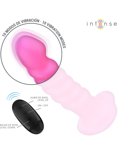 INTENSE - CINDY VIBRATEUR TAILLE L DESIGN SPIRALE 10 VIBRATIONS ROSE TÉLÉCOMMANDE