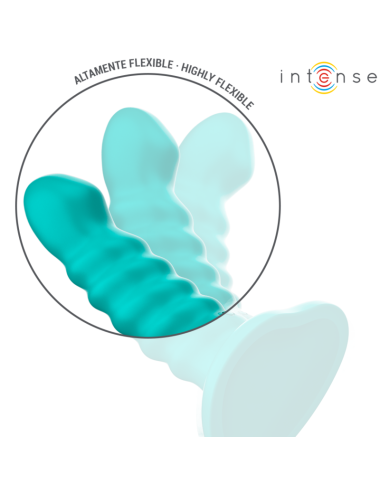 INTENSE - BUFFY VIBRATEUR TAILLE S DESIGN SPIRALE 10 VIBRATIONS TÉLÉCOMMANDE BLEUE