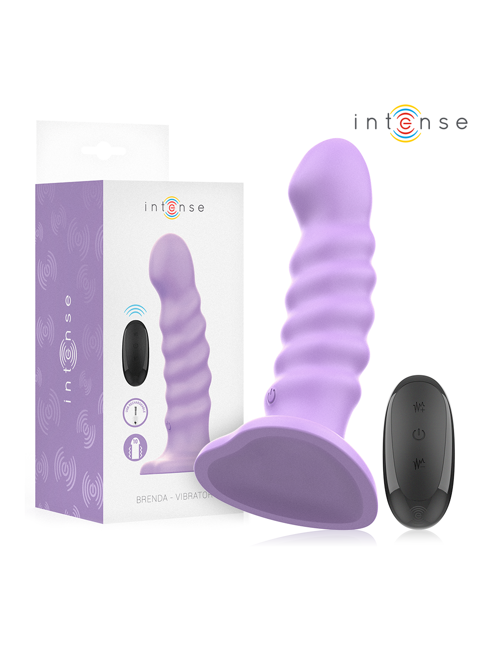 INTENSE - BRENDA VIBRATEUR TAILLE M DESIGN SPIRALE 10 VIBRATIONS VIOLET TÉLÉCOMMANDE