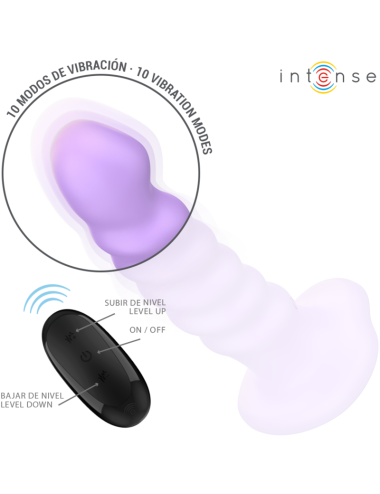 INTENSE - BRENDA VIBRATEUR TAILLE M DESIGN SPIRALE 10 VIBRATIONS VIOLET TÉLÉCOMMANDE