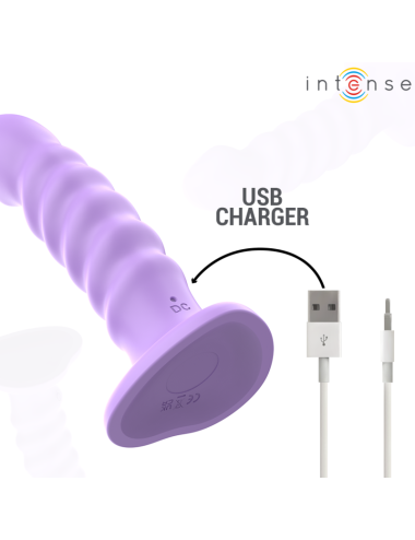 INTENSE - BRENDA VIBRATEUR TAILLE M DESIGN SPIRALE 10 VIBRATIONS VIOLET TÉLÉCOMMANDE