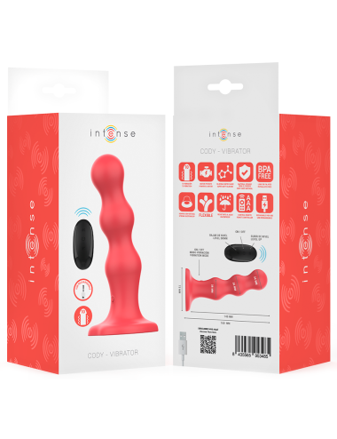 INTENSE - CODY VIBRATEUR AVEC VENTOUSE TÉLÉCOMMANDE ROUGE