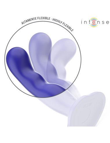 INTENSE - SHORTY VIBRATEUR AVEC VENTOUSE TÉLÉCOMMANDE BLEUE