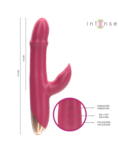 INTENSE - CHLOE VIBRATEUR MULTIFONCTION 3 EN 1 ROUGE