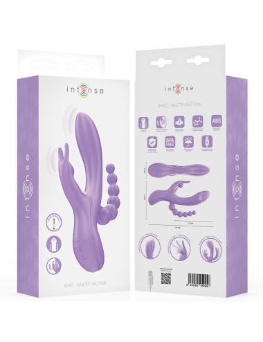 INTENSE - MIKO TRIPLE VIBRATEUR LAPIN & STIMULATEUR & ANAL 7 VIBRATIONS VIOLET