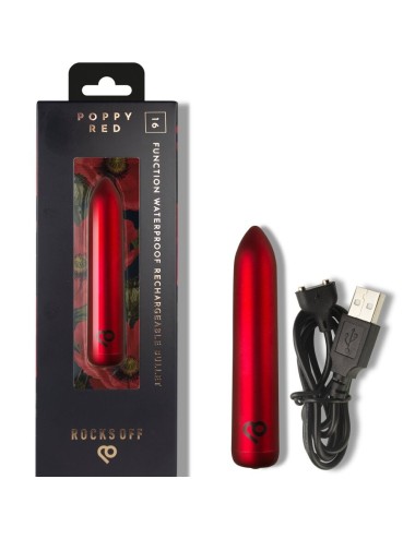 ROCKS-OFF - BALLE VIBRANTE RECHARGEABLE ROUGE COQUELICOT