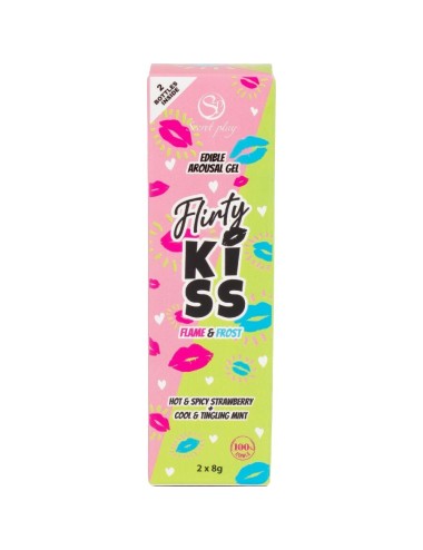 SECRETPLAY - GELS COQUINS BAISERS AVEC EFFETS DE SEXE ORAL FRAISE & MENTHE 2 X 8 GR
