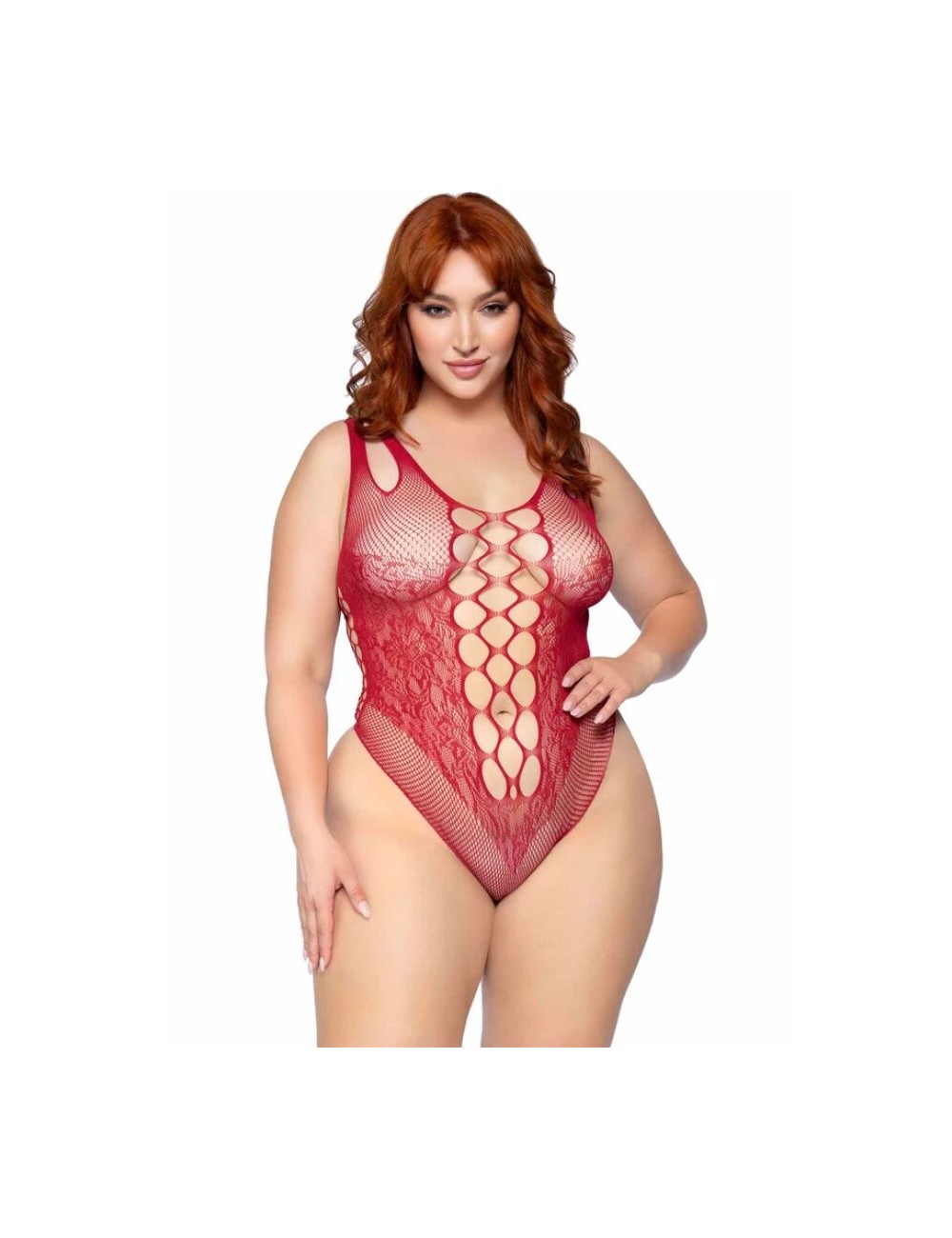 LEG AVENUE - 81641X BODY SANS COUTURE BORDEAUX TAILLE 1X/2X