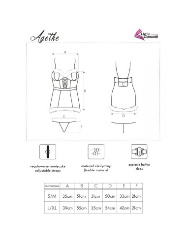 LIVCO CORSETTI FASHION - AGETHE LC 90607 CHEMISE + STRING + BONNET DE NOËL L/XL