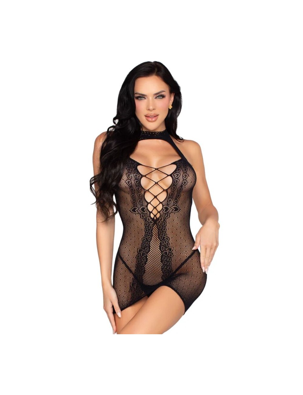 LEG AVENUE - 81675 ROBE MINI DOS NU NOIRE - TAILLE UNIQUE