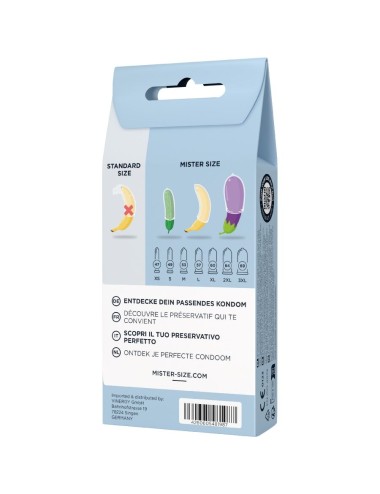 MISTER SIZE - KIT DE TEST : 3 PRÉSERVATIFS DE TAILLES DIFFÉRENTES + MÉLANGE À POINTS