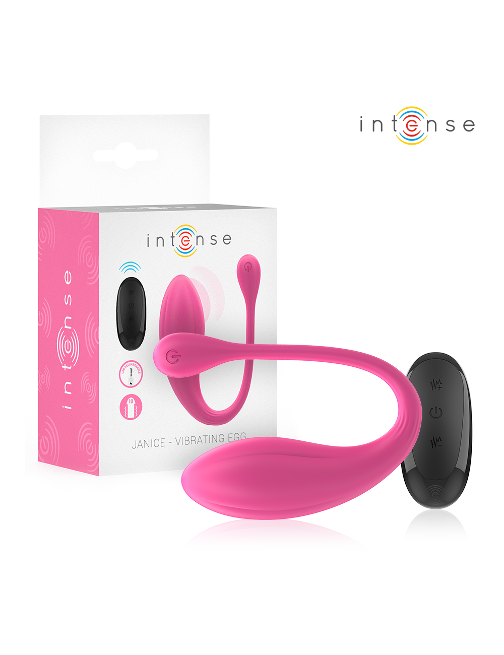 INTENSE - JANICE U VIBRATEUR DOUBLE STIMULATION 10 VIBRATIONS ROSE TÉLÉCOMMANDE
