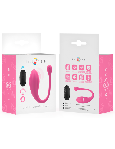 INTENSE - JANICE U VIBRATEUR DOUBLE STIMULATION 10 VIBRATIONS ROSE TÉLÉCOMMANDE