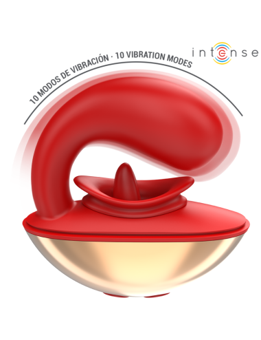 INTENSE - VIBRATEUR & STIMULATEUR MARIAH EN FORME DE U 10 VIBRATIONS ROUGE