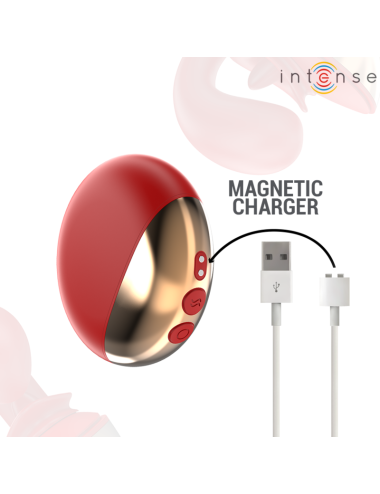 INTENSE - VIBRATEUR & STIMULATEUR MARIAH EN FORME DE U 10 VIBRATIONS ROUGE