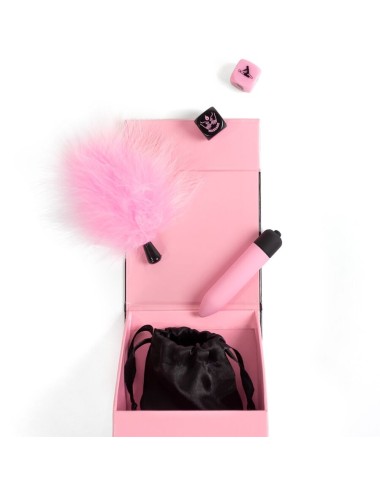 SECRET PLAY - COFFRET DE PLAISIRS POUR COUPLES : DÉS + BALLE VIBRANTE + STYLO À PLUME