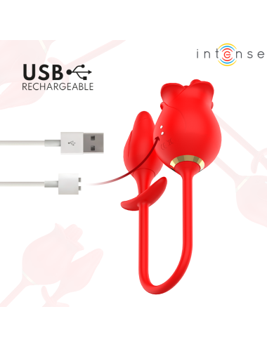 INTENSE - MELANIE DOUBLE STIMULATEUR DE CLITORIS AVEC LANGUE EN ZIGZAG