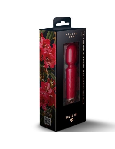ROCKS-OFF - MINI BAGUETTE RECHARGEABLE 16 FONCTIONS ROUGE AZALÉE