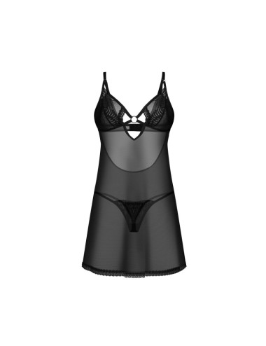 Alliane nuisette et string - Noirs