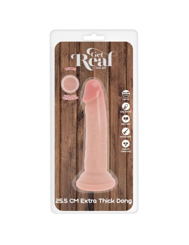 GET REAL - PÉNIS DE LUXE ÉPAIS DOUBLE DENSITÉ EN TPE 25,5 CM