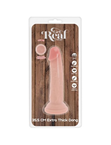 GET REAL - PÉNIS DE LUXE ÉPAIS DOUBLE DENSITÉ EN TPE 35,5 CM