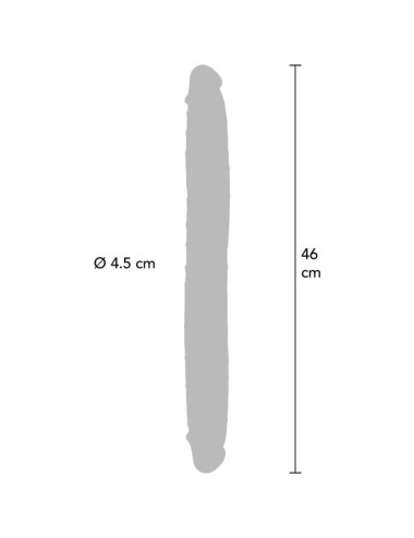 GET REAL - GODEMICHET EN SILICONE À DOUBLE EXTRÉMITÉ CARAMEL 46 CM