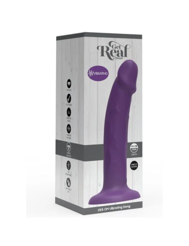 GET REAL - GODEMICHET VIBRANT RÉALISTE EN SILICONE VIOLET 19,5 CM