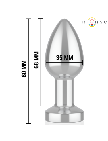INTENSE - PLUG ANAL VIBRANT EN MÉTAL AVEC LUMIÈRES LED ET TÉLÉCOMMANDE - TAILLE S