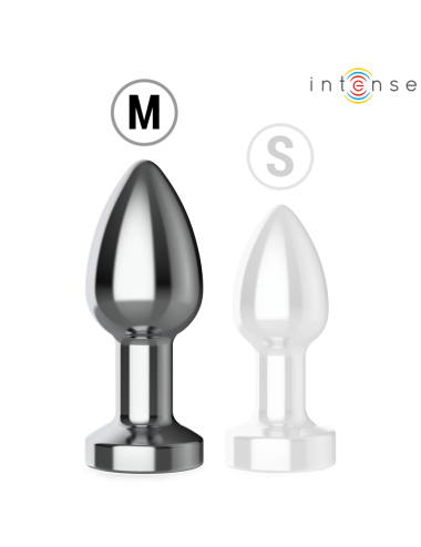 INTENSE - PLUG ANAL VIBRANT EN MÉTAL AVEC LUMIÈRES LED ET TÉLÉCOMMANDE - TAILLE M