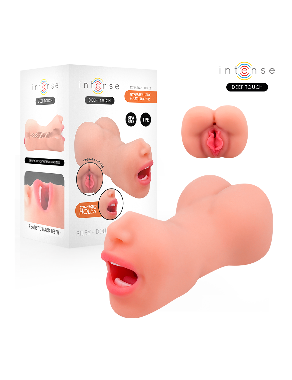 INTENSE DEEP TOUCH - MASTURBATEUR À DOUBLE BOUCHE ET VAGIN RILEY