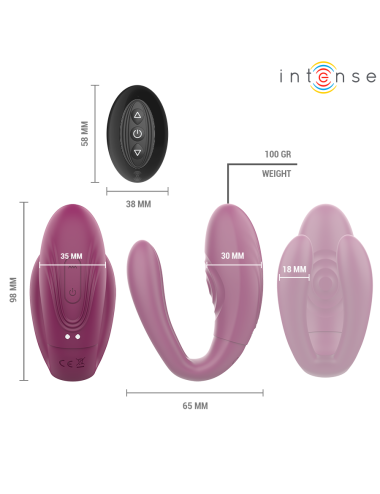 INTENSE - STIMULATEUR DE TAPOTAGE ET DE VIBRATION SANDRA AVEC TÉLÉCOMMANDE