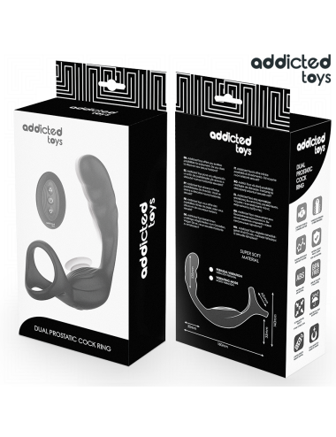 ADDICTED TOYS - ANNEAU PÉNIS PROSTATIQUE DOUBLE AVEC TÉLÉCOMMANDE