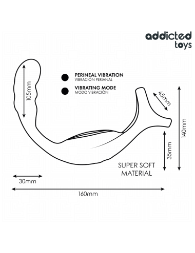 ADDICTED TOYS - ANNEAU PÉNIS PROSTATIQUE DOUBLE AVEC TÉLÉCOMMANDE